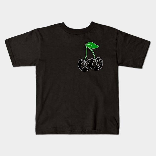 8 Ball Cherries Funny Billiards Player Kids T-Shirt by GreenCraft